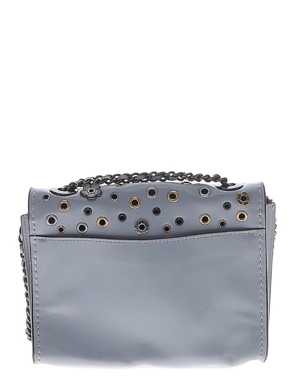 Coach Parker 18 Floral Eyelet Crossbody with rivets - Aqua Blue - Picture 3 of 9